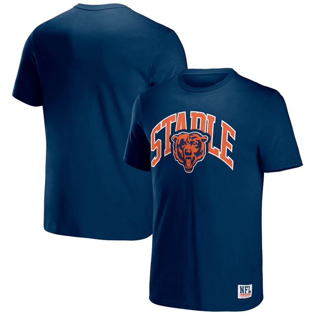 Men's Chicago Bears x Staple Navy Logo Lockup T-Shirt Men's Chicago Bears x Staple Navy Logo Lockup T-Shirt